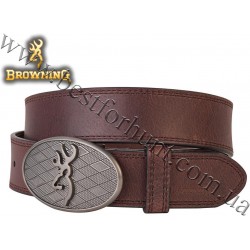 Browning® Leather Belt with Oval Buckmark Buckle Brown