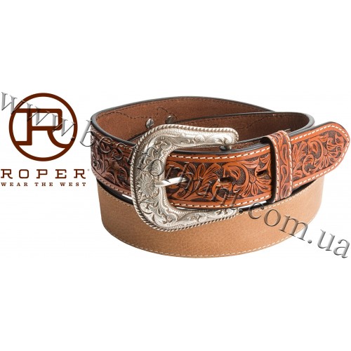 Roper® Pebble-Grain Leather Belt Tan