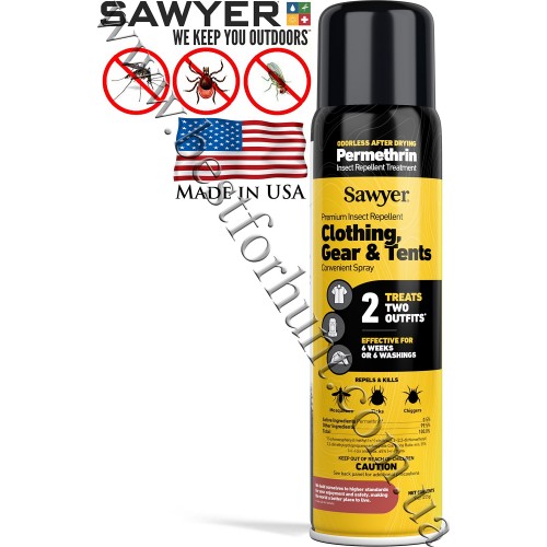 Репелент від комарів та кліщів Sawyer® Premium Odorless Permethrin Insect Repellent A Treatment for Clothing Gear and Tents Aerosol Spray 9oz (255gram)
