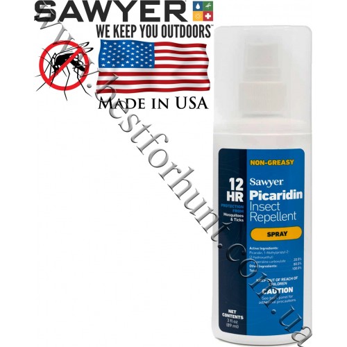 Репелент від комарів та кліщів Sawyer® Premium Picaridin Insect Repellent Pump Spray A Treatment for Skin and Clothing