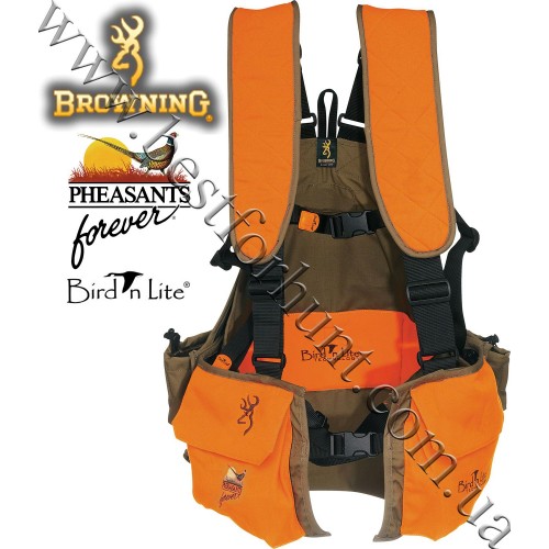Browning® Bird’n Lite® Pheasants Forever® Strap Vest 2.0 Field Tan and Blaze Orange