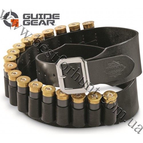Guide Gear® Leather Shotgun Cartridge Belt 12 gauge Black