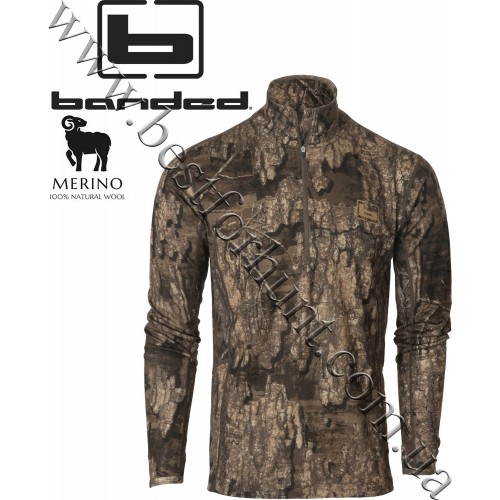Banded® Base 230 gram Merino Wool Quarter Zip Pullover Realtree Timber®