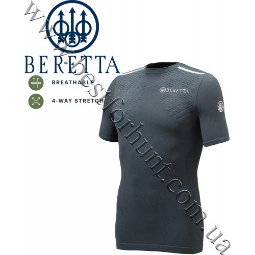 Beretta® Flash Seamless Underwear Short Sleeve IM181 T1958 0980 Ebony and White