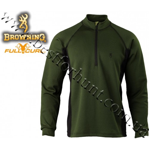 Browning® Full Curl™ Wool Base Layer 1/4 Zip Shirt Loden