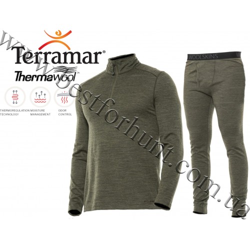 Terramar® Ultra Merino Pro Series 2.0 Midweight Base Layer Set Forest Green