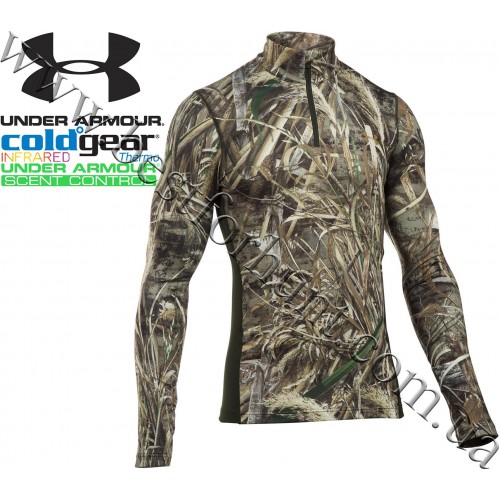 Under Armour® ColdGear® Infrared Armour Scent Control Zip Neck Long Sleeve Shirt Realtree MAX-5®