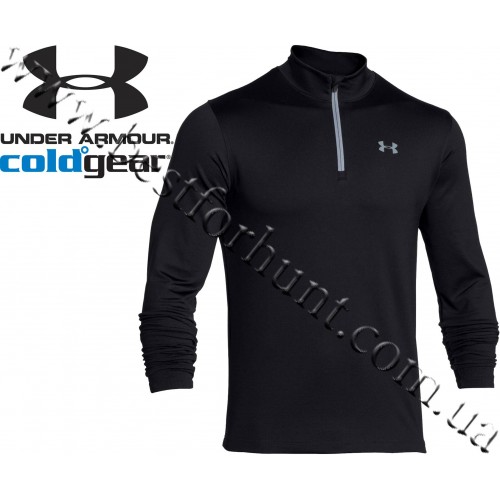 Under Armour® ColdGear® Zip Neck Long Sleeve Shirt Black