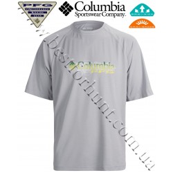 Columbia® PFG Terminal Tackle™ Short Sleeve UPF 50 T-Shirt Cool Grey Logo