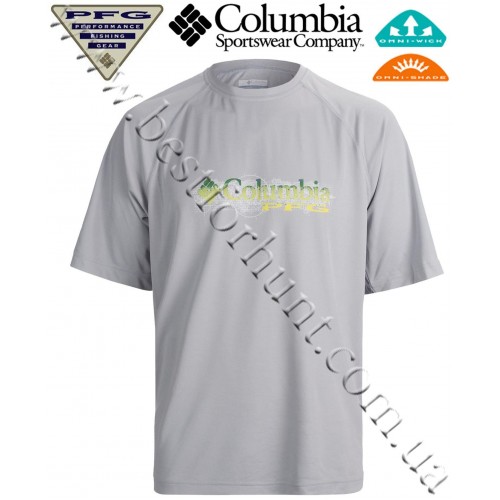 Columbia® PFG Terminal Tackle™ Short Sleeve UPF 50 T-Shirt Cool Grey Logo