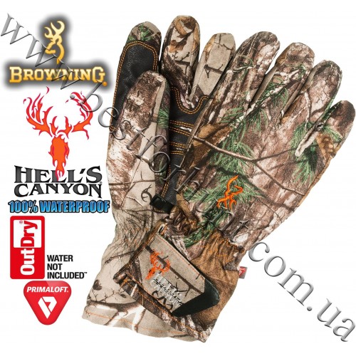 Browning® Hell's Canyon™ OutDry® Waterproof PrimaLoft® Insulated Gloves Realtree Xtra®