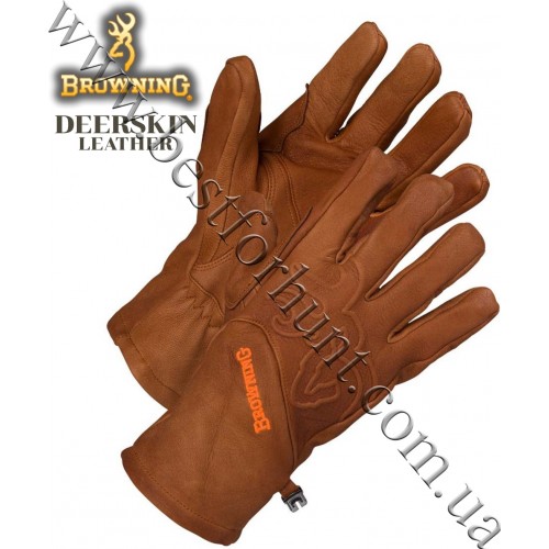 Browning® Upland Deerskin Shooter’s Gloves Tan