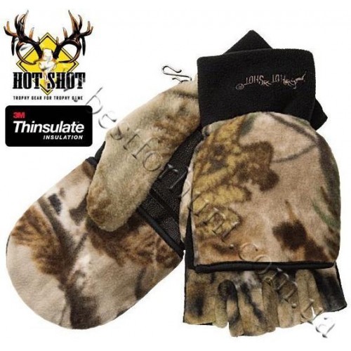Jacob Ash Hot Shot Camo Fleece Mittens Thinsulate® Flip-Top Realtree AP