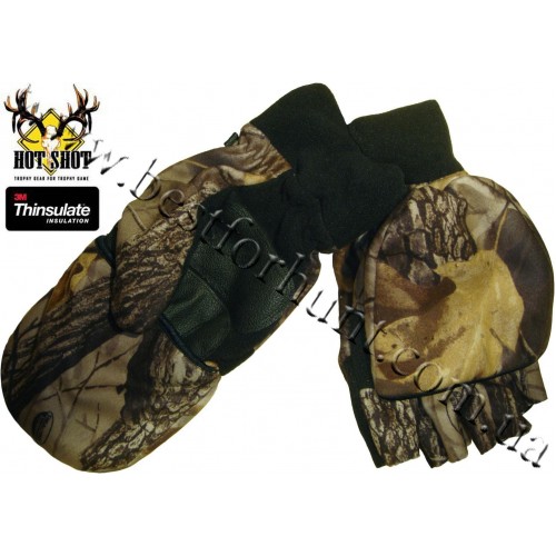 Jacob Ash Hot Shot Camo Fleece Mittens Thinsulate® Flip-Top Realtree Hardwoods HD®