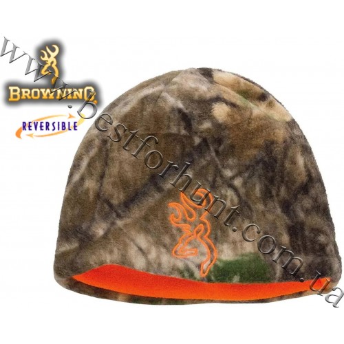 Browning® All Season Reversible Fleece Beanie Realtree Edge™ - Blaze Orange