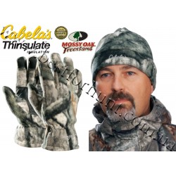 Cabela's Camo Polar-Weight Fleece Gloves Hat Combo Mossy Oak® Treestand®