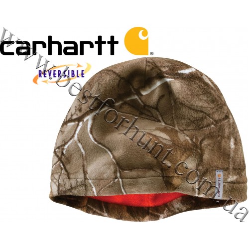 Carhartt® Force® Swifton Fleece Camo Reversible Hat Realtree Xtra®-Blaze Orange