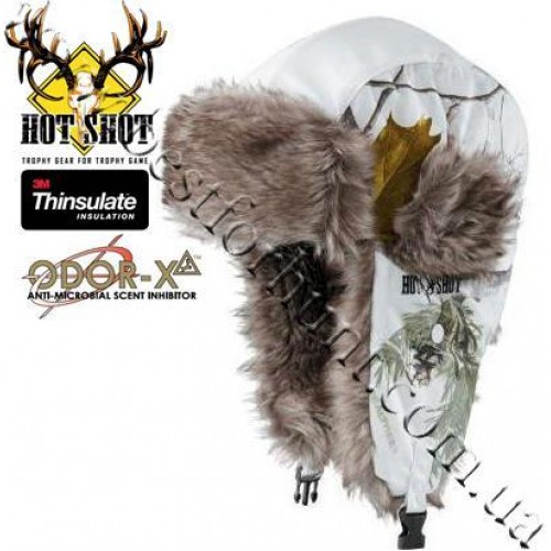 Jacob Ash® Hot Shot Sabre Brushed Tricot Trapper Insulated Hat Realtree AP® Snow