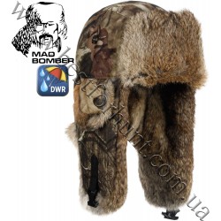 Mad Bomber® Canvas Bomber Mossy Oak® Break-Up® Infinity™ with Brown Rabbit Fur