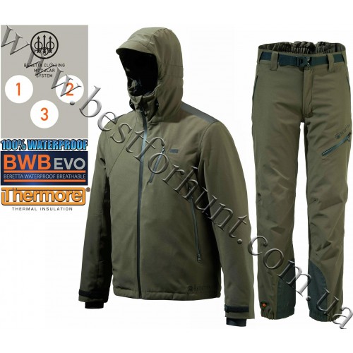 Beretta® Insulated Active Jacket GU481 Green with Beretta® Insulated Take Down Static Pants CU251 Green
