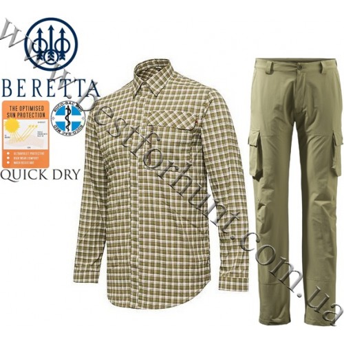 Костюм для полювання Beretta® Lightweight Shirt and Cargo Pants Hunting Set Green