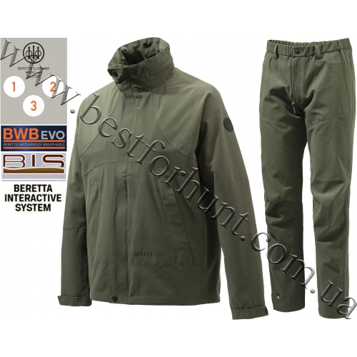 Beretta® Lite Shell Jacket GU972 Green with Beretta® Lite Shell Pants CU392 Green