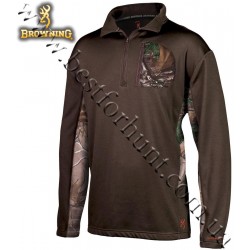 Browning® Beam 1/4-Zip Long Sleeve Pullover Brown-Realtree Xtra®