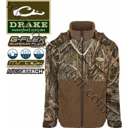 Drake® Waterfowl MST™ Guardian Flex™ Sherpa Fleece Eqwader™ Full Zip with Hood DW7341-022 Mossy Oak® Shadow Grass® Habitat™
