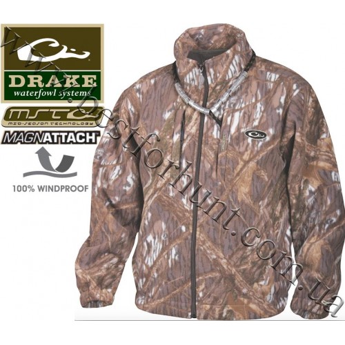 Drake Waterfowl MST Windproof Fleece Layering Coat Mossy Oak® Shadow Branch®