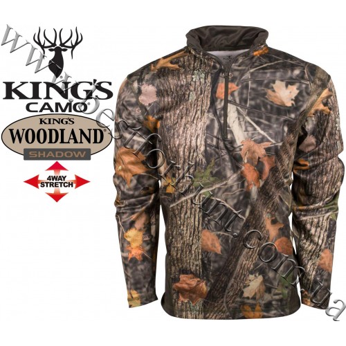 King's Camo® KC1 1/4 Zip Hunting Pullover King's Camo® Woodland Shadow®