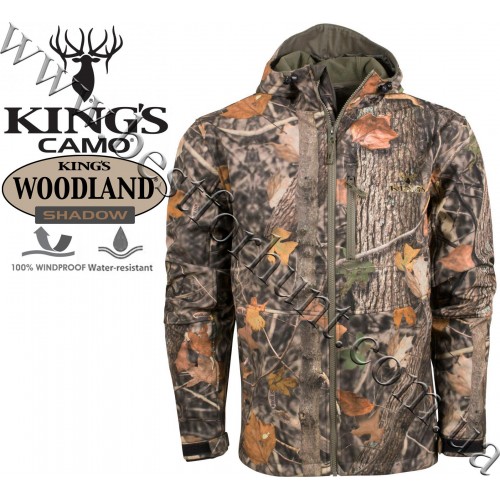 King's Camo® KC1 Soft Shell Hooded Hunting Jacket King's Camo® Woodland Shadow®
