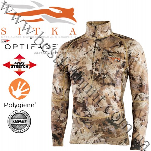 Sitka® Gear Grinder Half-Zip GORE™ OPTIFADE™ Concealment Waterfowl Marsh