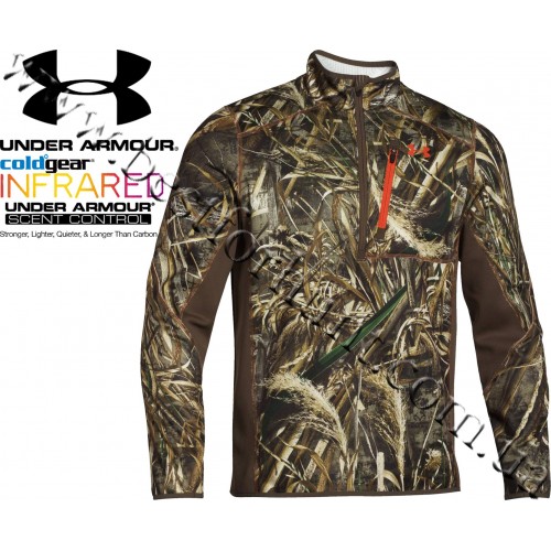 Under Armour® ColdGear® Infrared Armour Scent Control Zip Neck Fleece Jacket Realtree MAX-5®