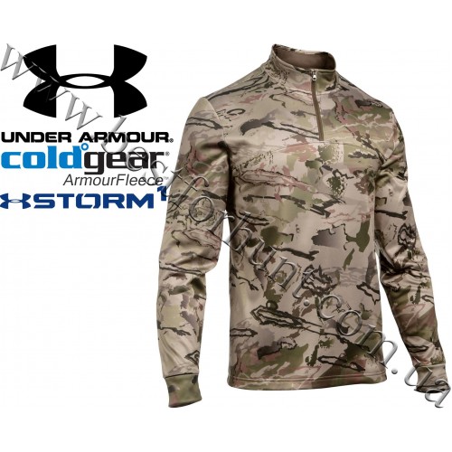 Under Armour® ColdGear® Storm Zip Neck Long Sleeve Hunting Shirt Ridge Reaper Barren® Camo