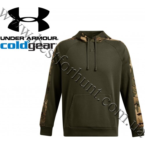 Under Armour® Rival Fleece Camo Blocked Hoodie 1388087-390 Marine OD Green - Under Armour® Forest 2.0 Camo