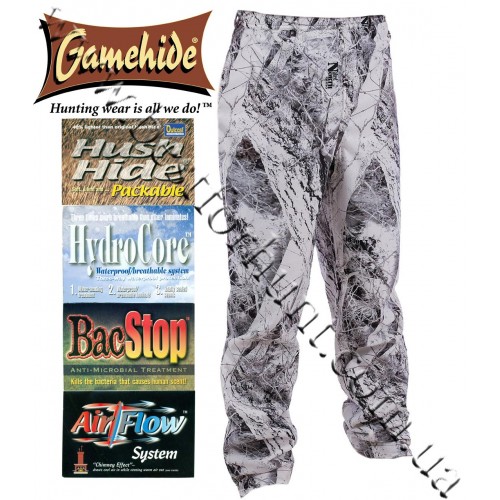 Gamehide® Journey™ Hush Hide® Waterproof Camo Pants Naked North® Snow