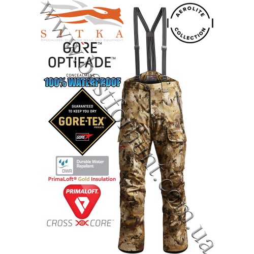 Штани для полювання Sitka™ Gear Boreal Aerolite Bib Pant 30080-WL GORE™ OPTIFADE™ Concealment Waterfowl Marsh