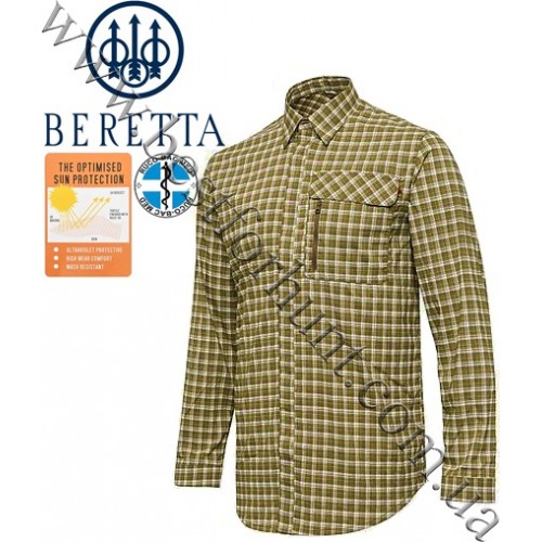 Beretta® Lightweight Shirt LU891 White and Green Check