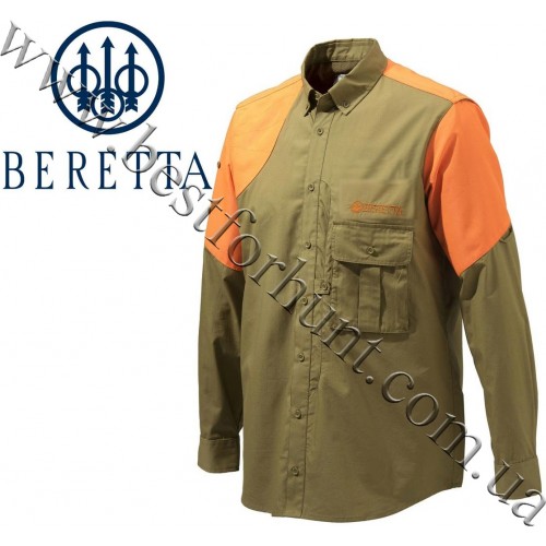 Сорочка для полювання Beretta® Upland Front Load Shooting Shirt LU611 Light Brown-Orange HV