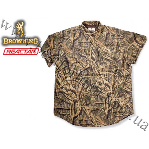 Browning® Short Sleeve Crossover Shirt with Pocket Mossy Oak® Shadow Grass®