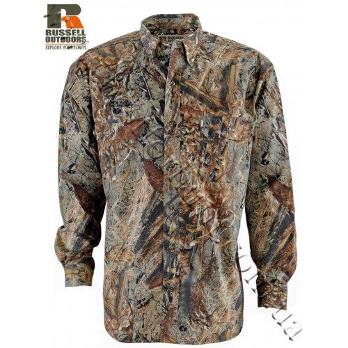 Russell Outdoors® Explorer Long Sleeve Button-Up Shirt Mossy Oak® Duck Blind®
