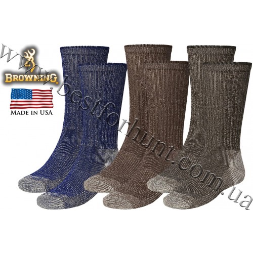 Browning® Tipped 3-Pack Lightweight Crew Hunting Socks