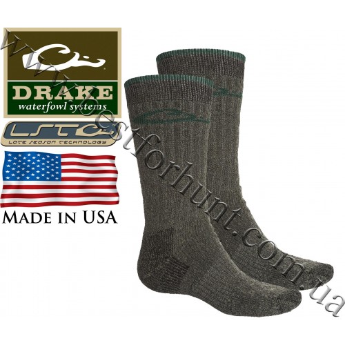 Drake Waterfowl® Full Cushion Heavy Weight Merino Wool Blend Socks Charcoal Green