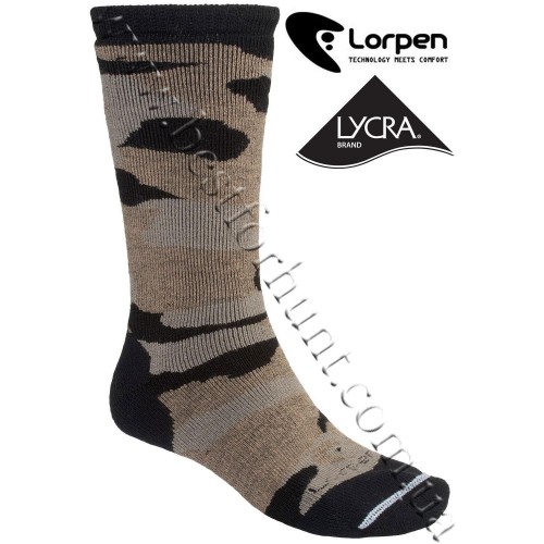 Lorpen Camo Midweight Merino Wool Hunting Socks