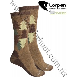Lorpen® Lightweight Treking Crew Socks Khaki Forest
