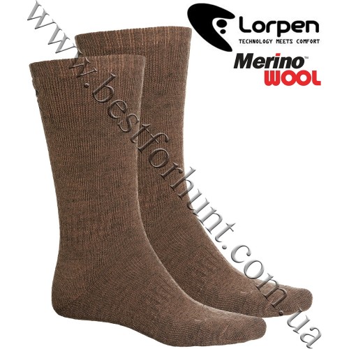 Lorpen® T2 Hunting Heavyweight Merino Wool Socks Crew Brown