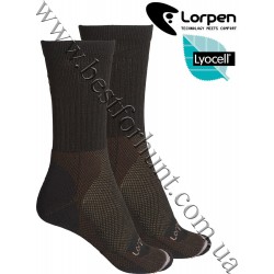 Lorpen® Lightweight Treking Crew Socks Black Brown