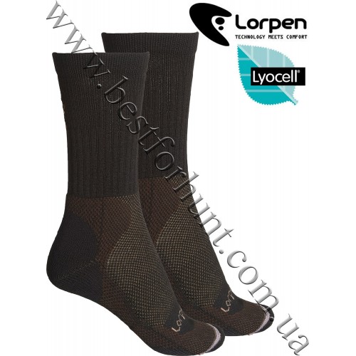 Lorpen® Lightweight Treking Crew Socks Black Brown