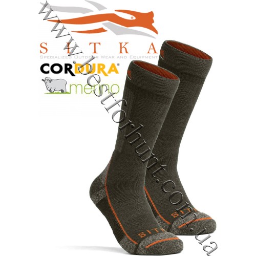 Шкарпетки для полювання Sitka™ Gear Mid Weight Crew Sock 600852-DLi Deep Lichen