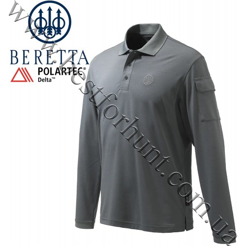 Beretta® Miller Polo Long Sleeves MP025 Smoked Pearl